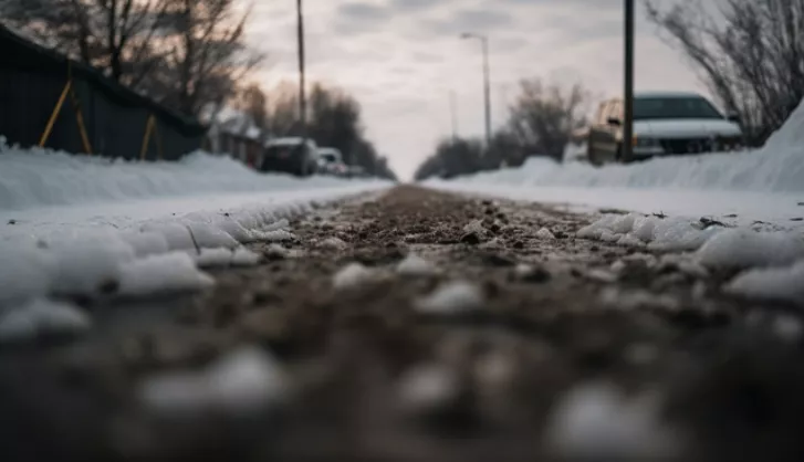 Road covered in snow
